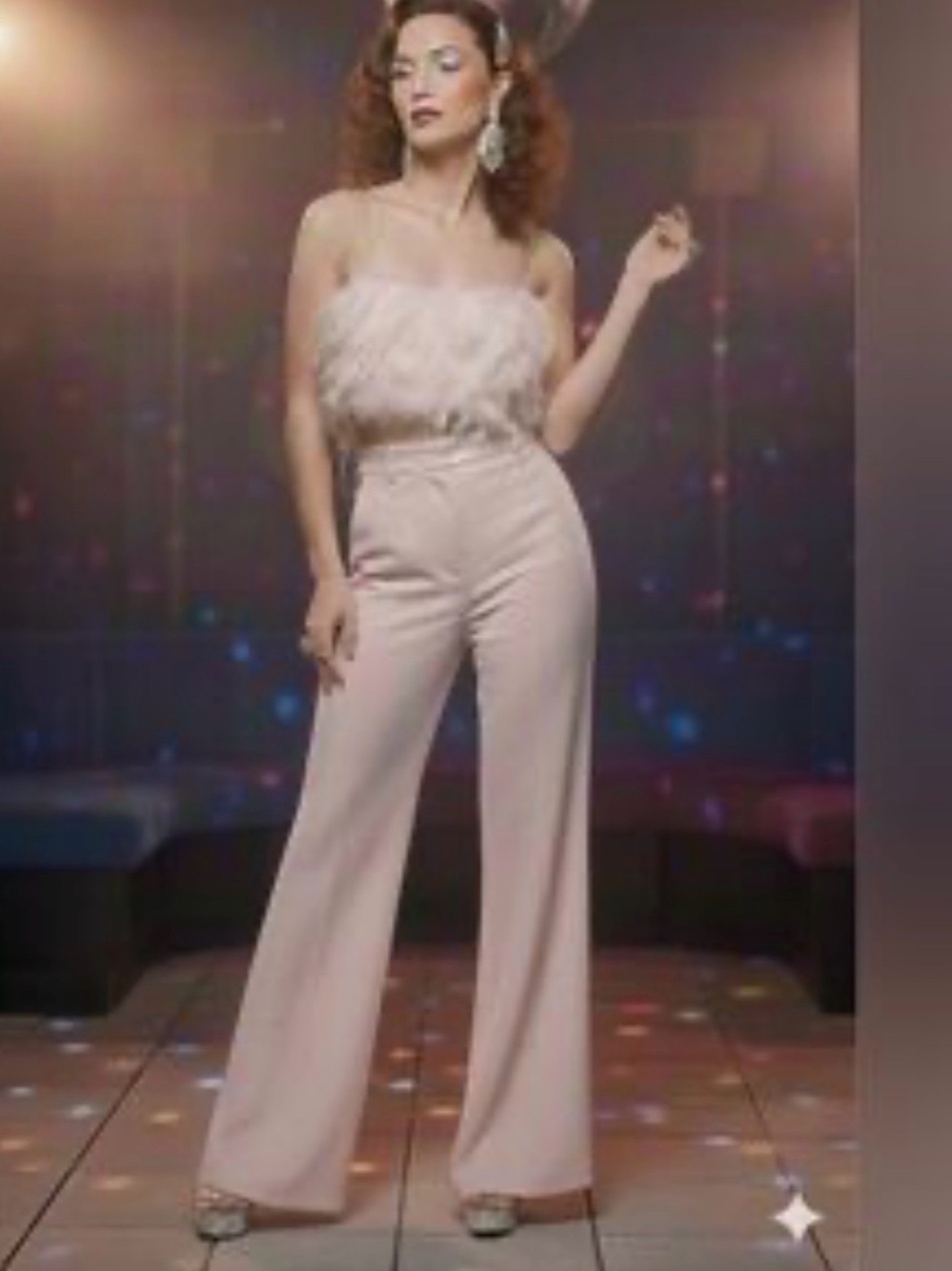 House of Harlow 1960 Blush Wide-Leg Pleated Trousers 2 piece set - Picture 9 of 9